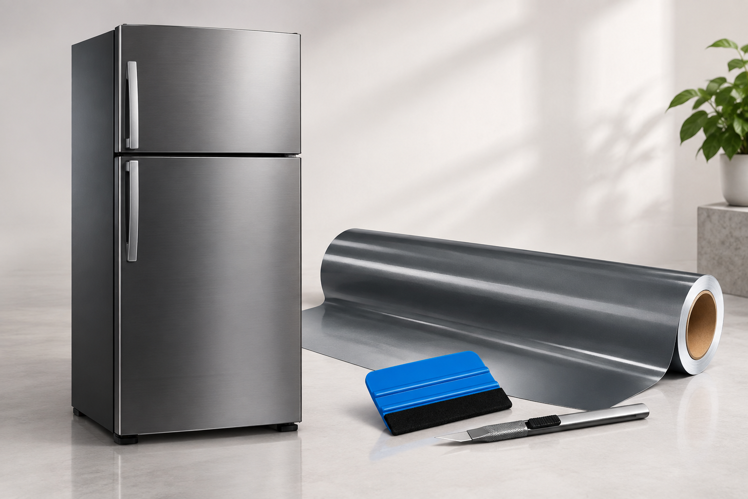 DIY Double-Door Fridge Bundle — top-bottom fridge vinyl wrap kit